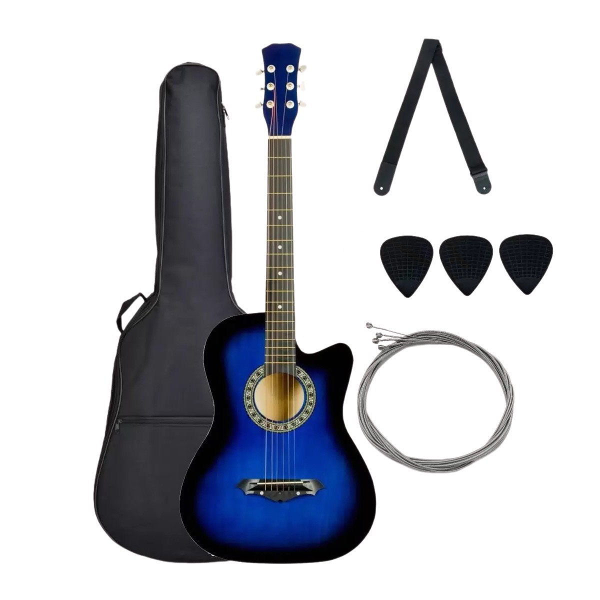 Фолк гитара комплект Jordani JD3810 SET BLS