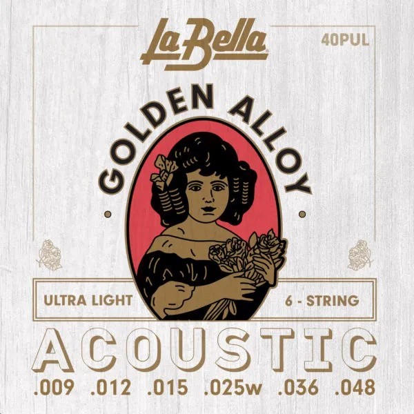 Струны для акустической гитары La Bella 40PUL Golden Alloy